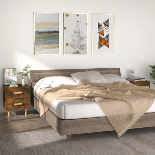 Mesas de cabeceira 2 pcs 40x35x47,5 cm cor carvalho fumado