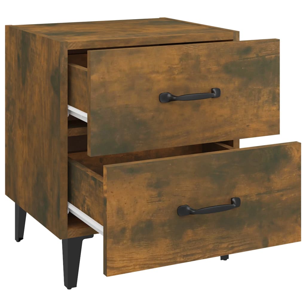 Mesas de cabeceira 2 pcs 40x35x47,5 cm cor carvalho fumado