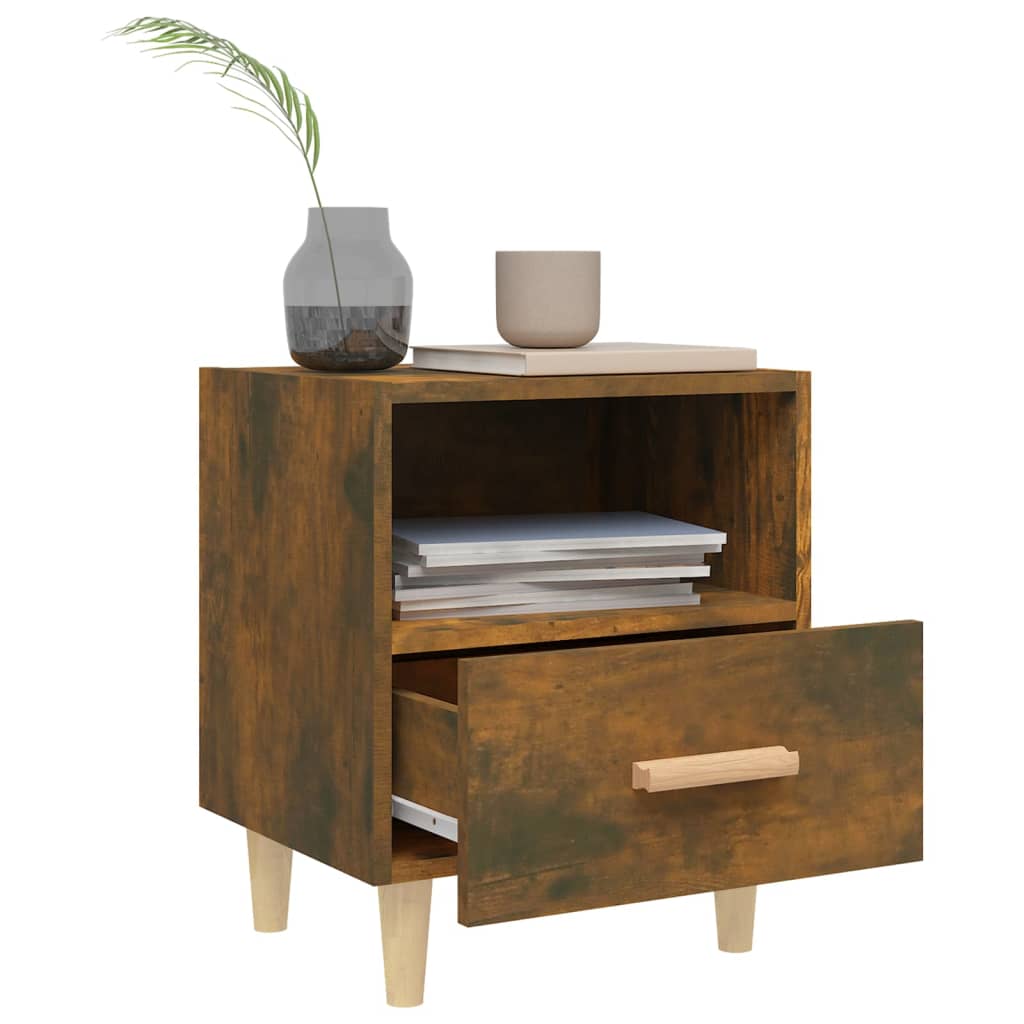 Mesa de cabeceira 40x35x47 cm cor carvalho fumado