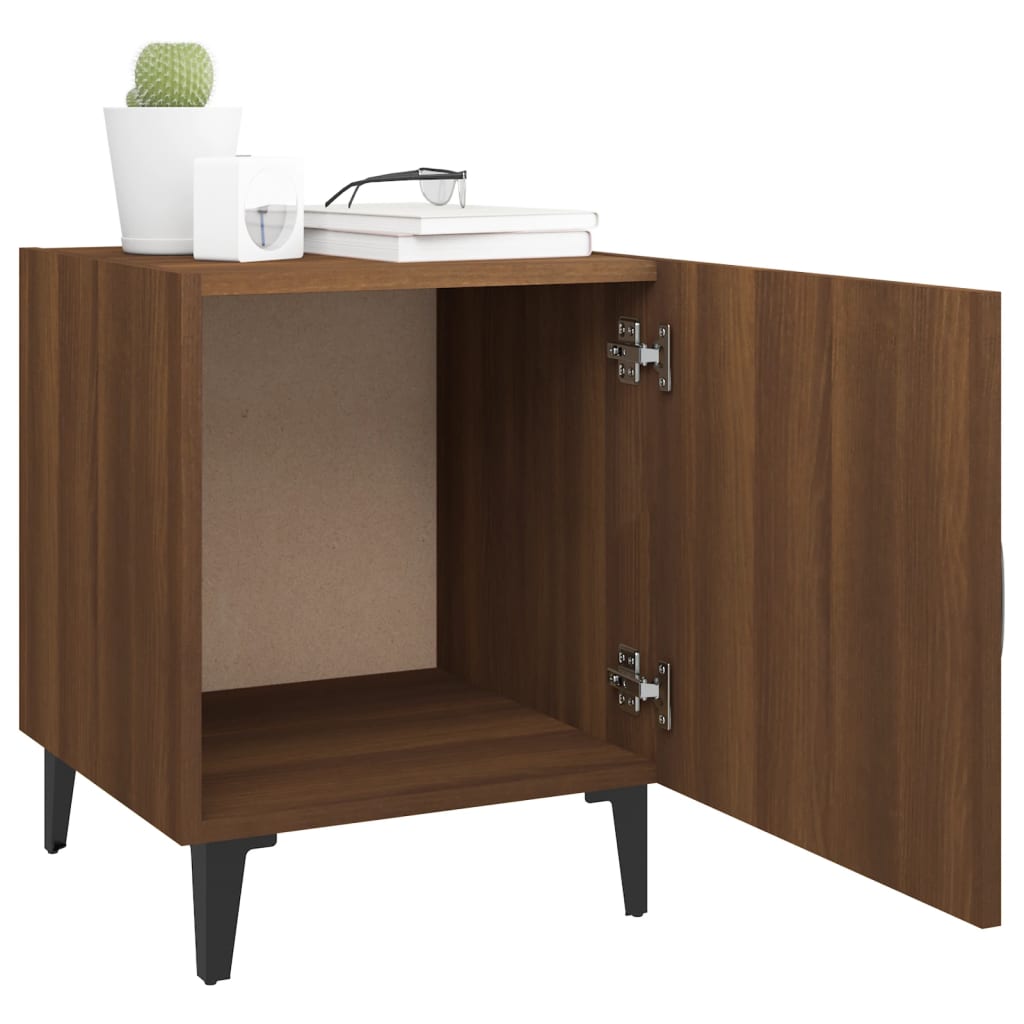 Mesa de cabeceira derivados de madeira carvalho castanho