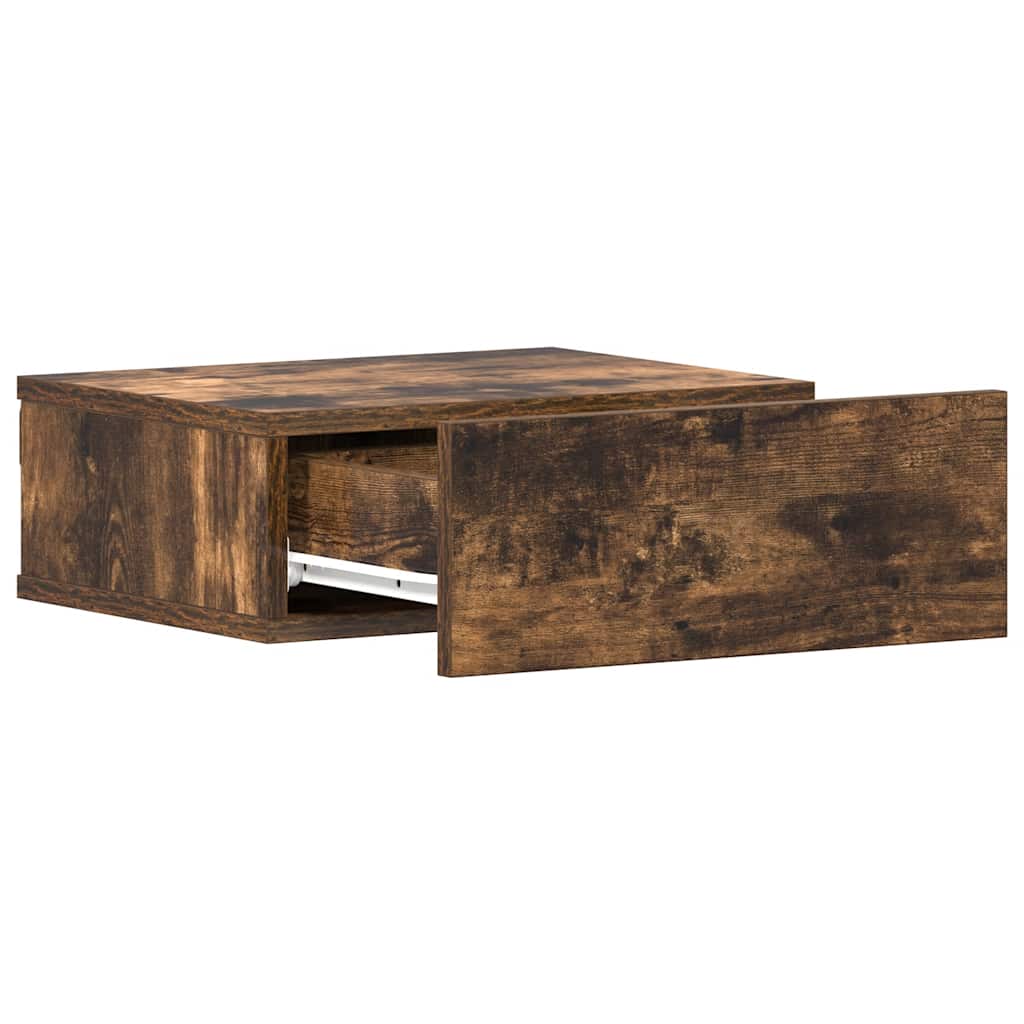 Mesas cabeceira susp. 2pcs 40x30x15 cm cor carvalho fumado