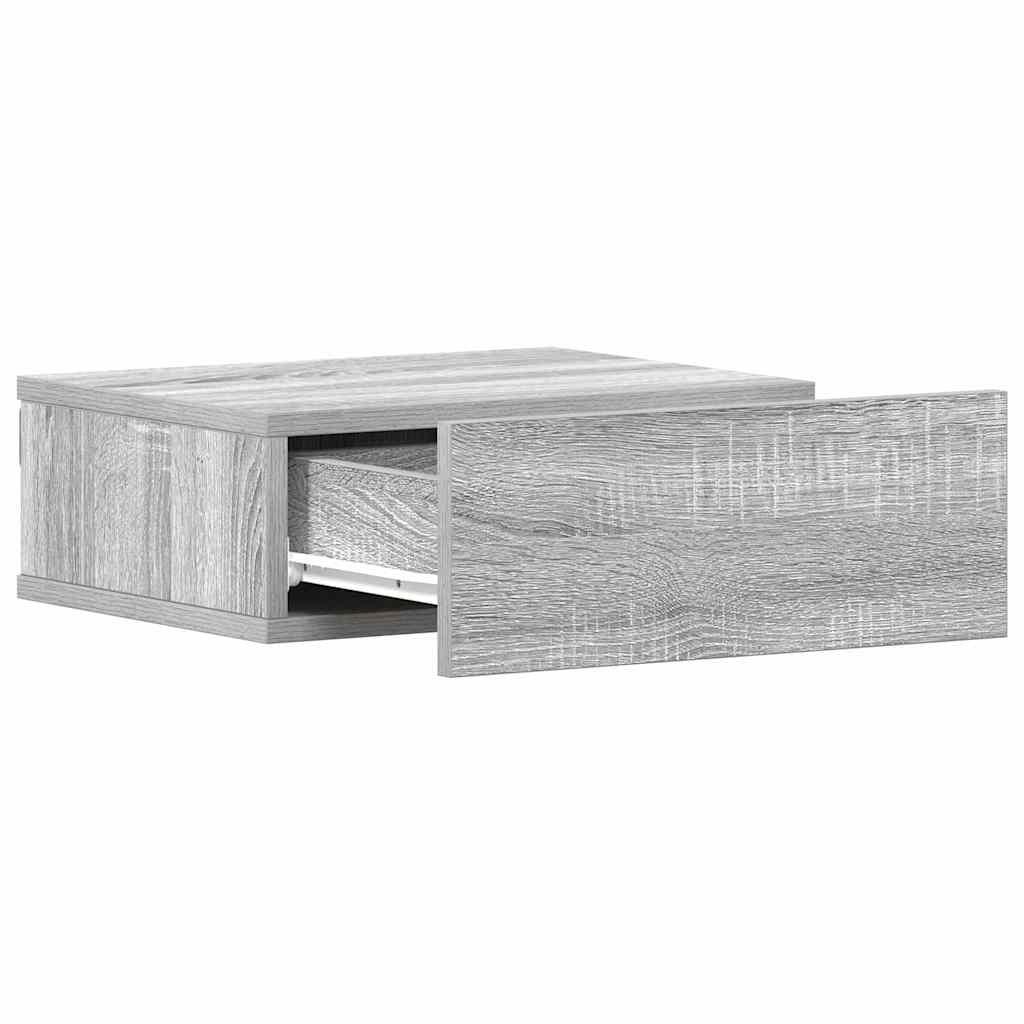 Mesa cabeceira suspensa 40x30x15 cm madeira proc. sonoma cinza