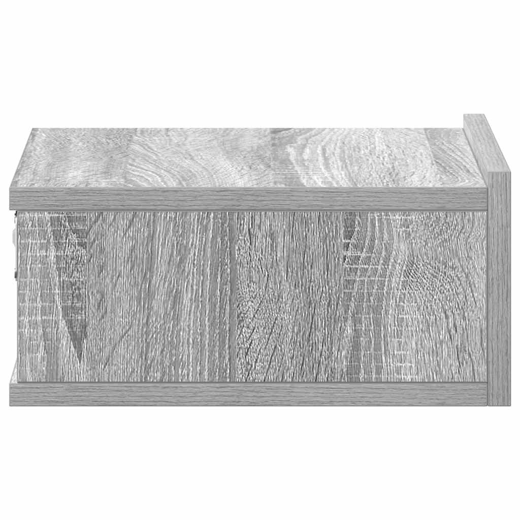 Mesa cabeceira suspensa 40x30x15 cm madeira proc. sonoma cinza