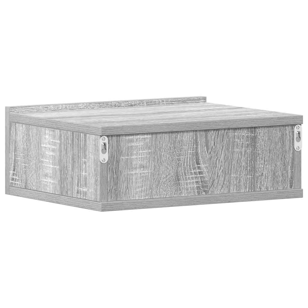 Mesa cabeceira suspensa 40x30x15 cm madeira proc. sonoma cinza