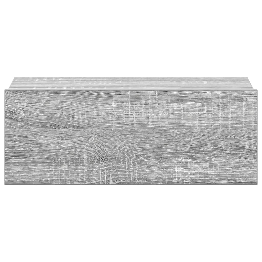 Mesas cabeceira suspensas 40x30x15 cm cor sonoma cinzento