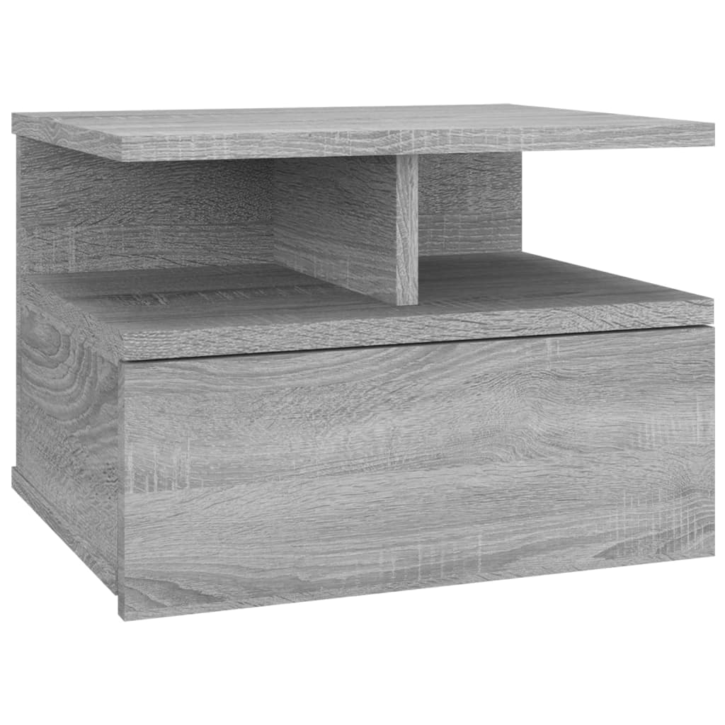Mesa cabeceira suspensa 2 pcs derivados de madeira cinza sonoma