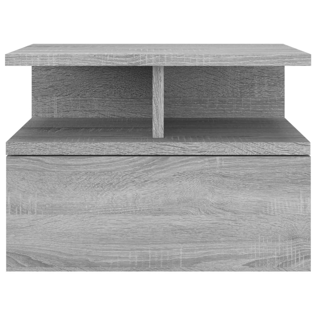 Mesa cabeceira suspensa 2 pcs derivados de madeira cinza sonoma