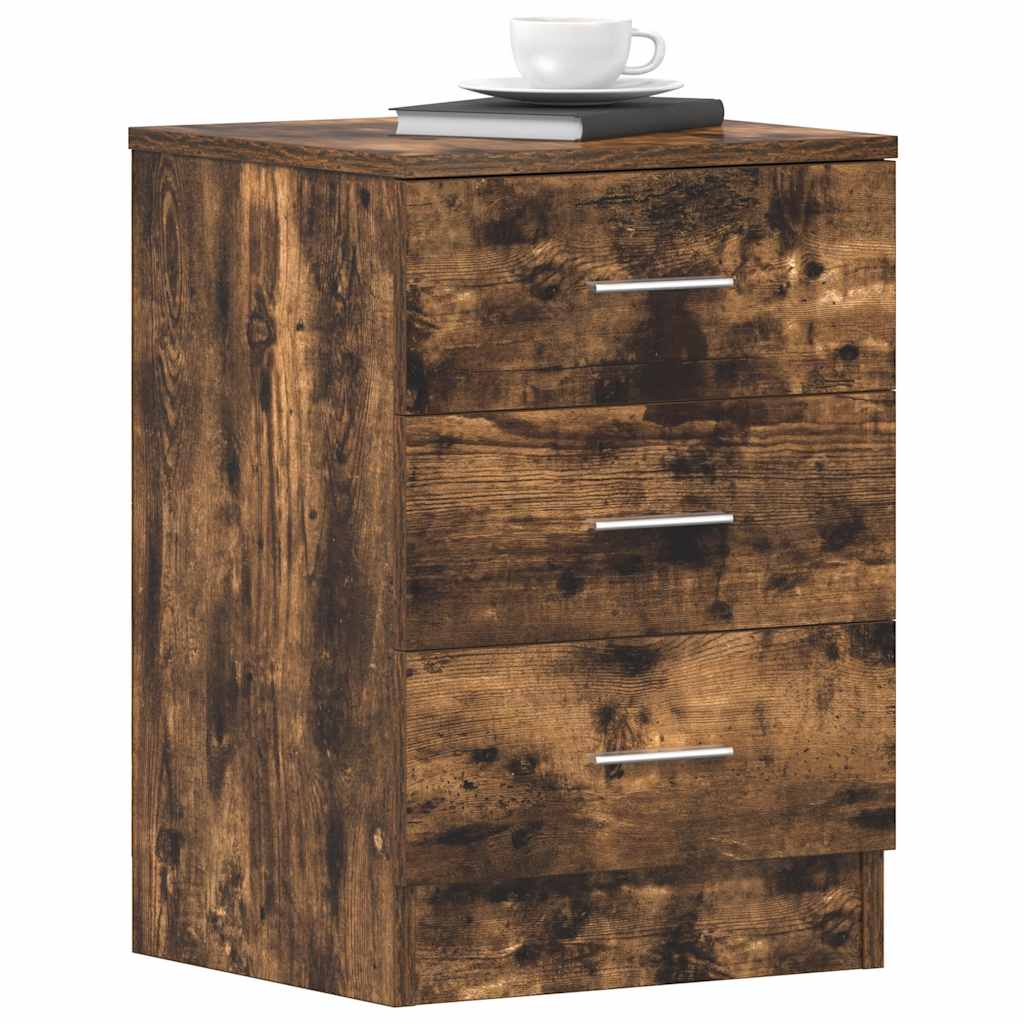Mesa de cabeceira 2 pcs 38x35x56 cm madeira cor carvalho fumado