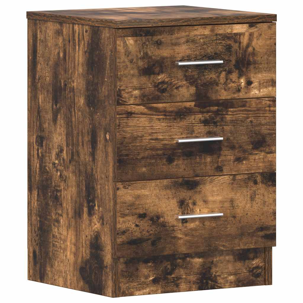 Mesa de cabeceira 2 pcs 38x35x56 cm madeira cor carvalho fumado