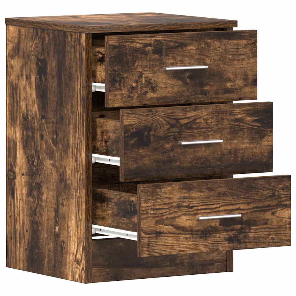Mesa de cabeceira 2 pcs 38x35x56 cm madeira cor carvalho fumado