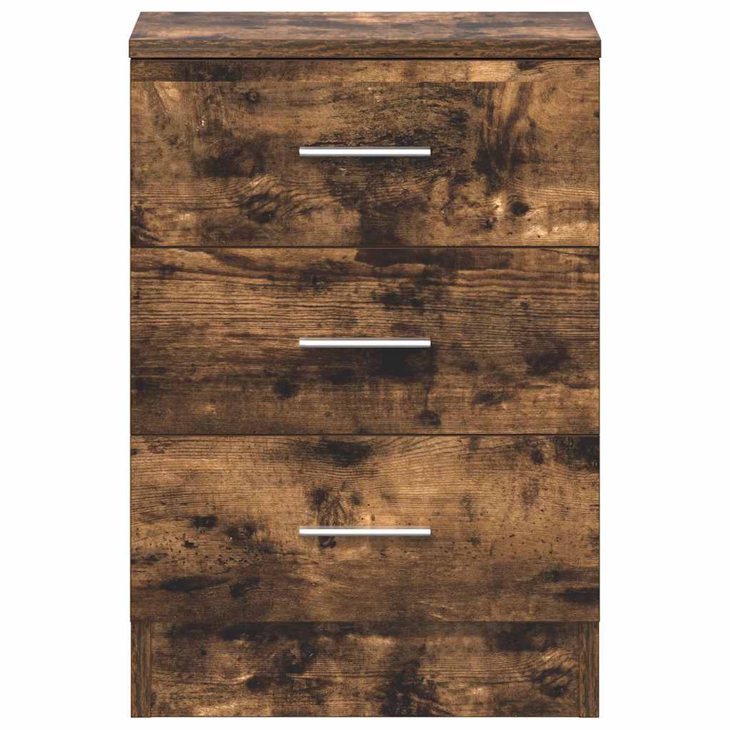Mesa de cabeceira 2 pcs 38x35x56 cm madeira cor carvalho fumado