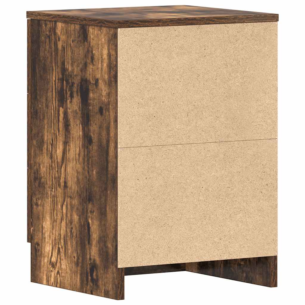 Mesa de cabeceira 2 pcs 38x35x56 cm madeira cor carvalho fumado