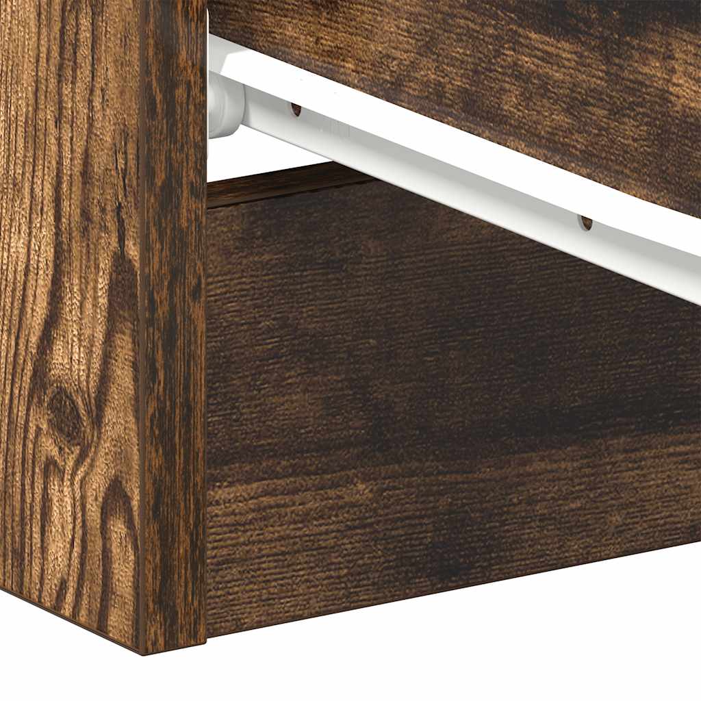 Mesa de cabeceira 2 pcs 38x35x56 cm madeira cor carvalho fumado