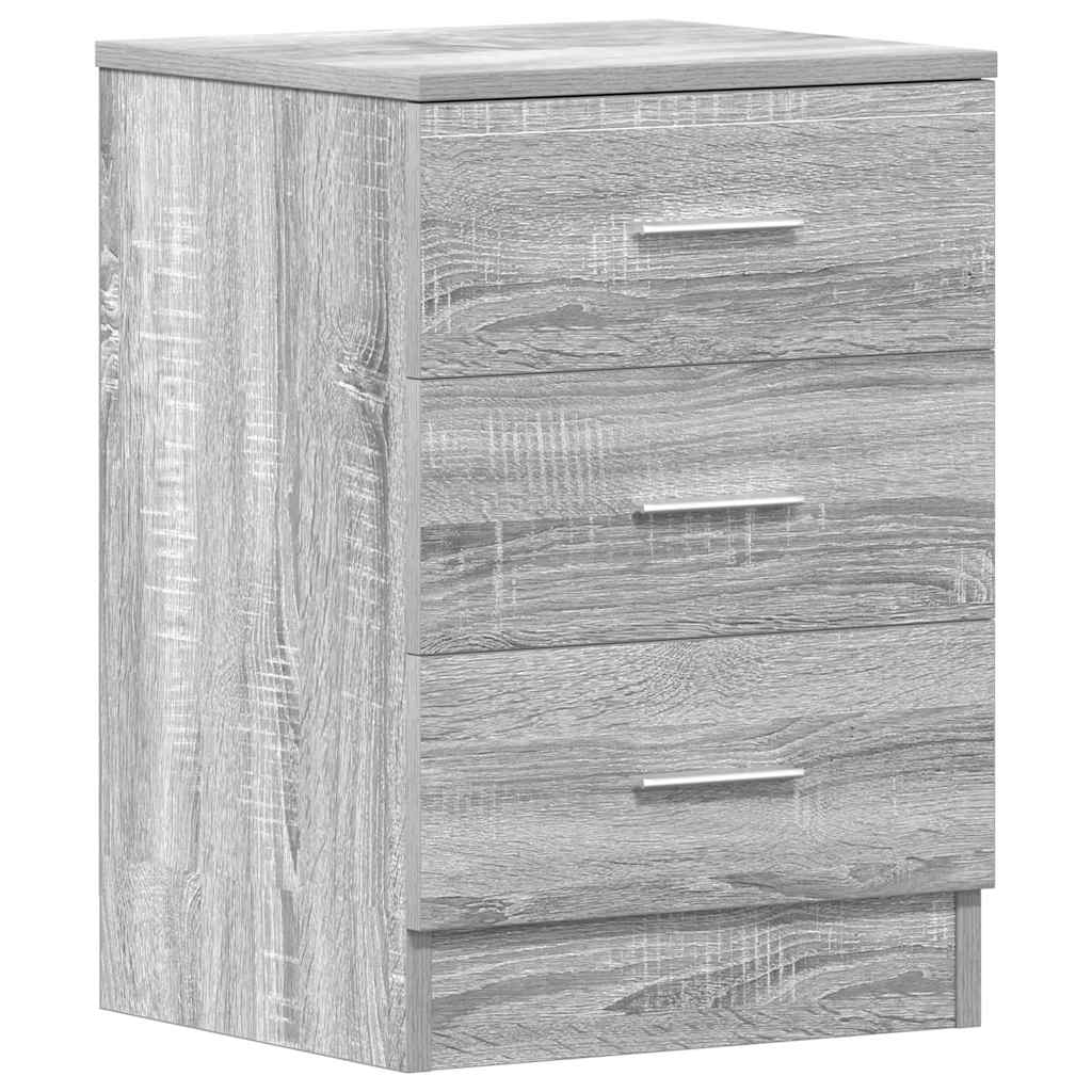 Mesa cabeceira 2pcs 38x35x56cm derivado madeira cinzento sonoma