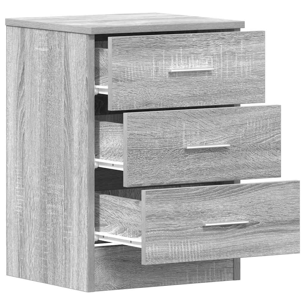 Mesa cabeceira 2pcs 38x35x56cm derivado madeira cinzento sonoma