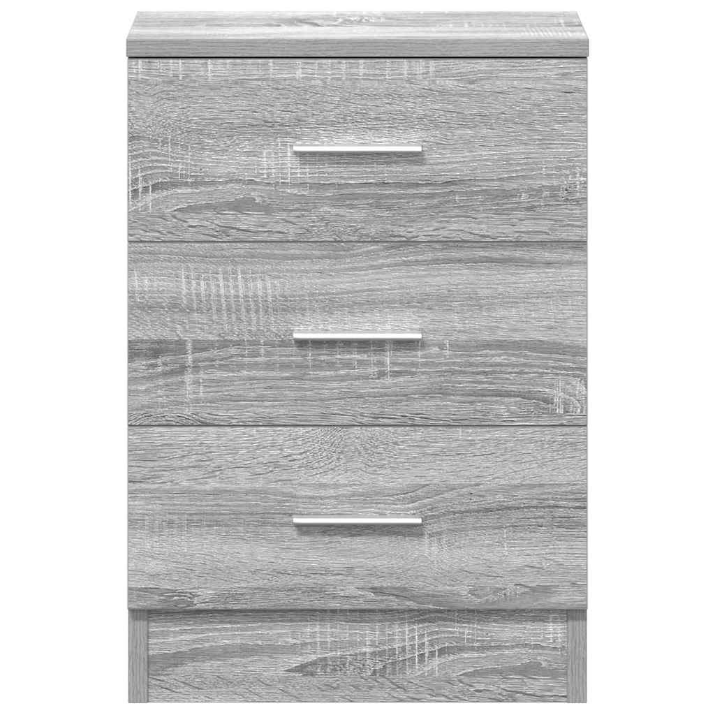 Mesa cabeceira 2pcs 38x35x56cm derivado madeira cinzento sonoma