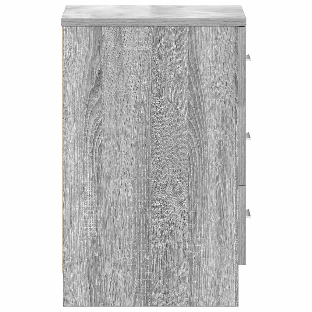 Mesa cabeceira 2pcs 38x35x56cm derivado madeira cinzento sonoma