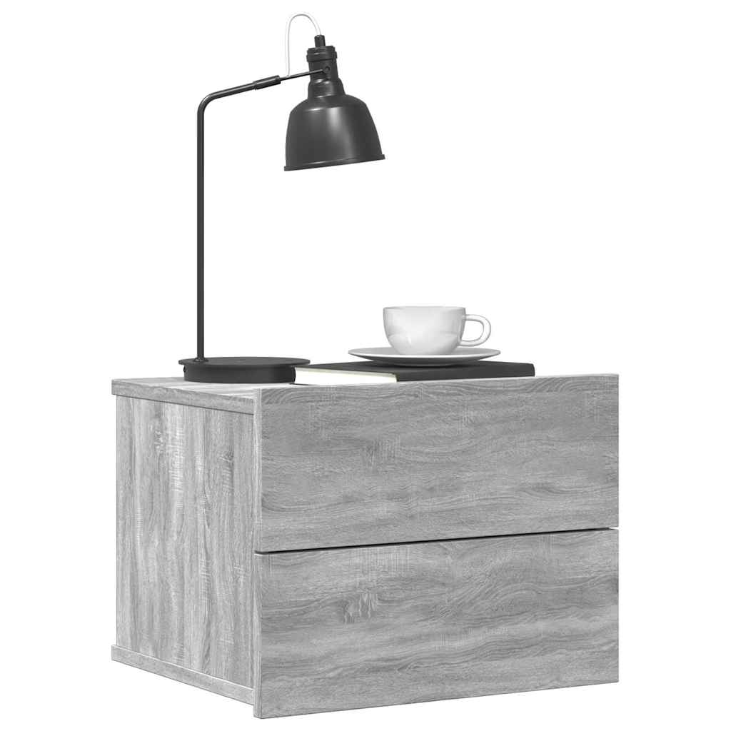Mesa cabeceira 2 pcs 40x30x30 cm derivados madeira cinza sonoma