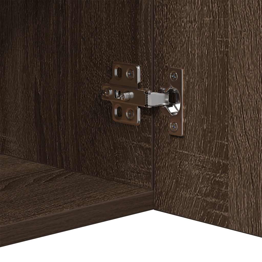 Aparador com luzes LED 80x35x75 cm carvalho castanho