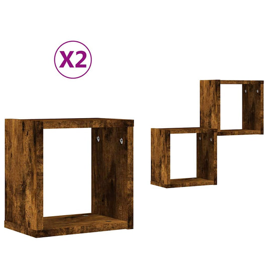 Prateleiras de Parede 2 pcs Castanho 26 x 15 x 26 cm