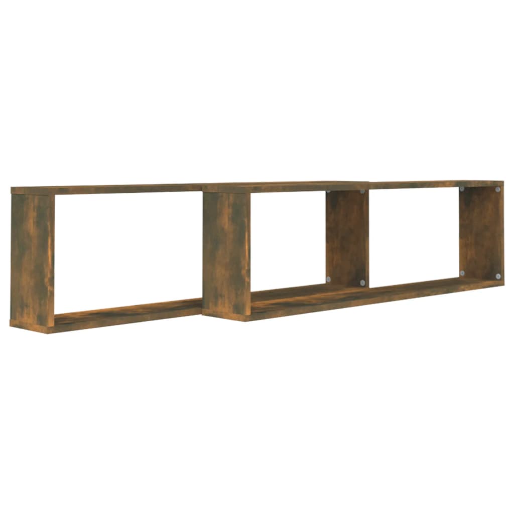 Prateleiras cubo 2pcs 100x15x30 deriv. madeira carvalho fumado