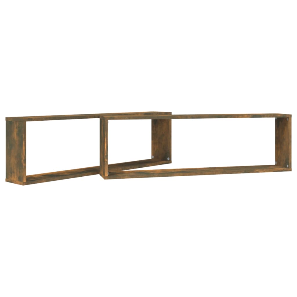 Prateleiras cubo 2pcs 100x15x30 deriv. madeira carvalho fumado