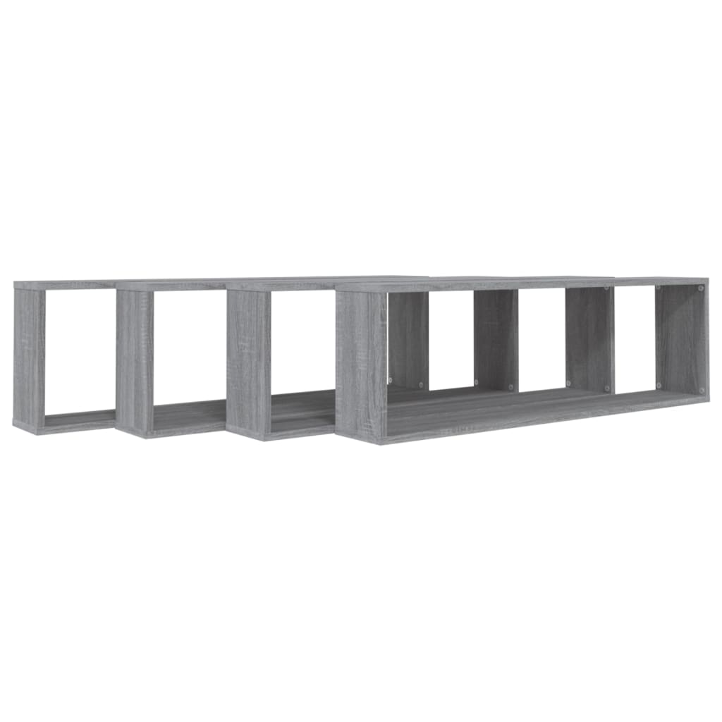 Prateleiras cubo 4 pcs 100x15x30 cm deriv. madeira cinza sonoma