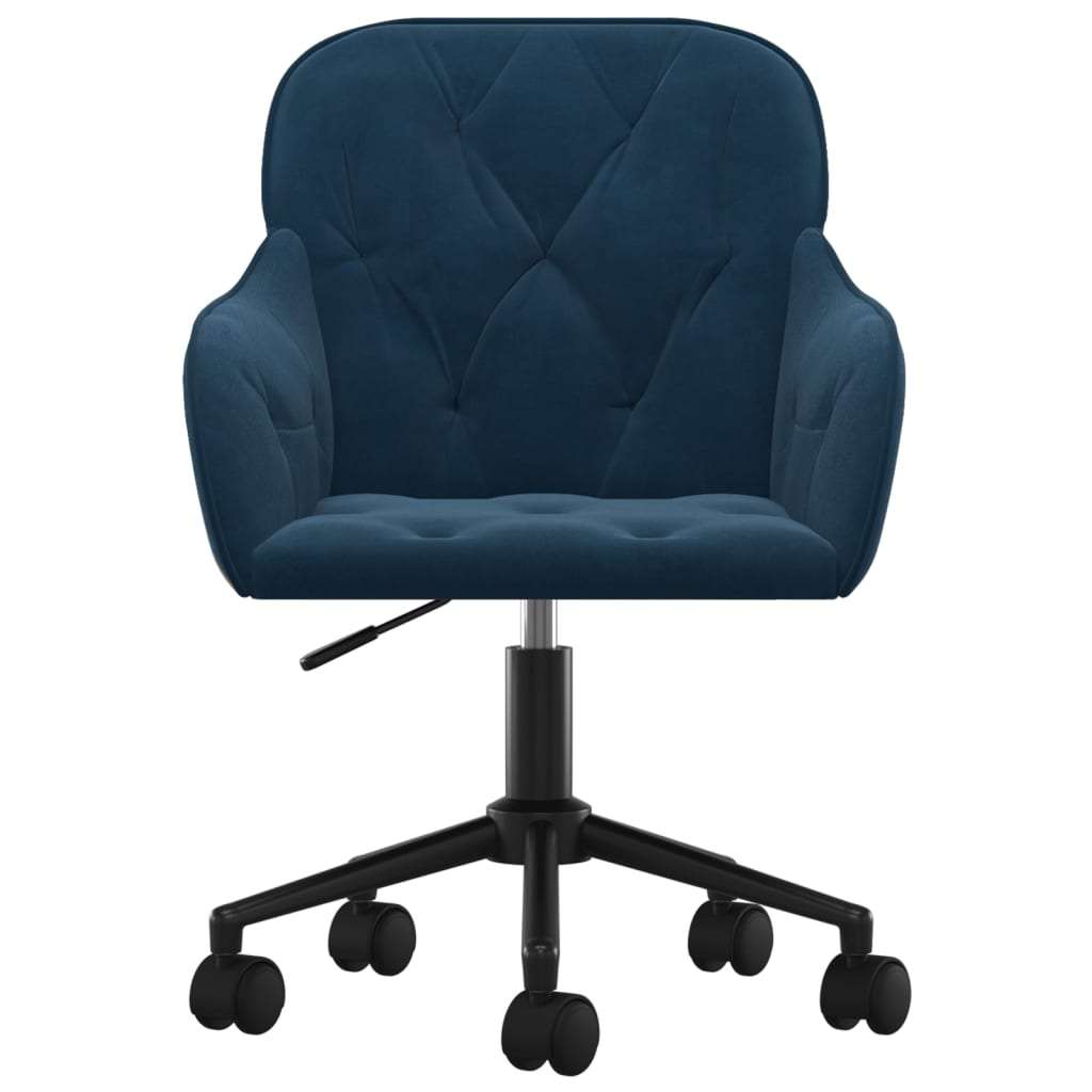 Cadeiras de jantar giratórias 2 pcs veludo azul