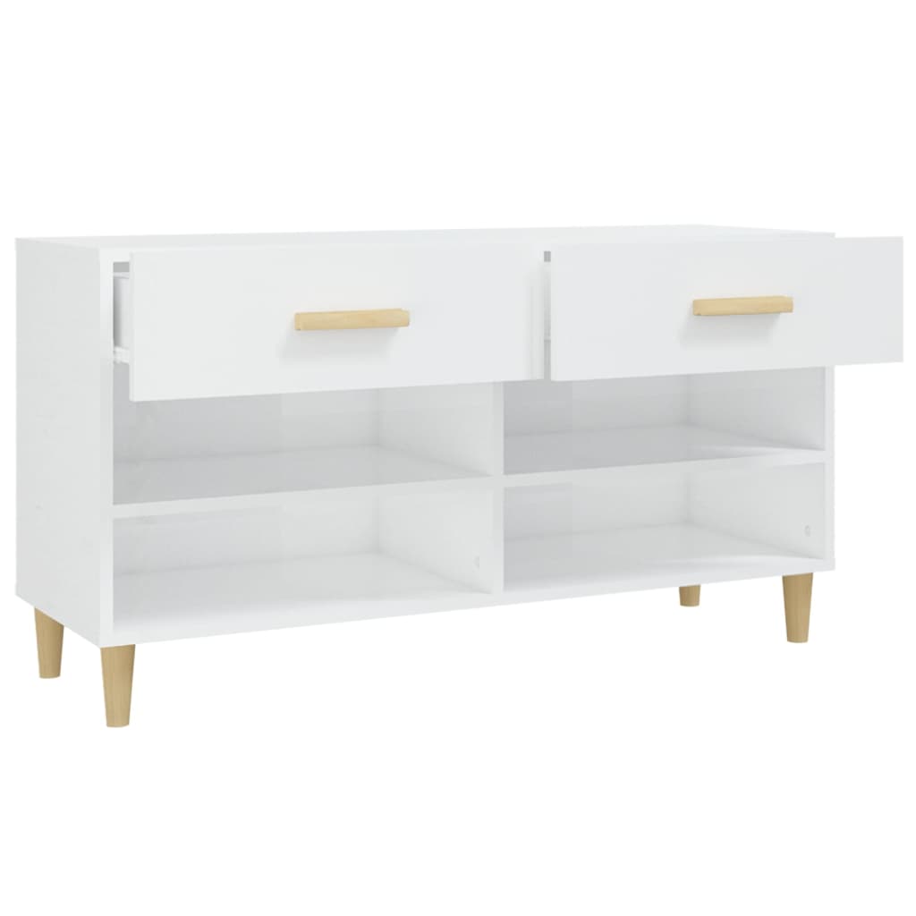 Sapateira 102x35x55 cm derivados de madeira branco brilhante