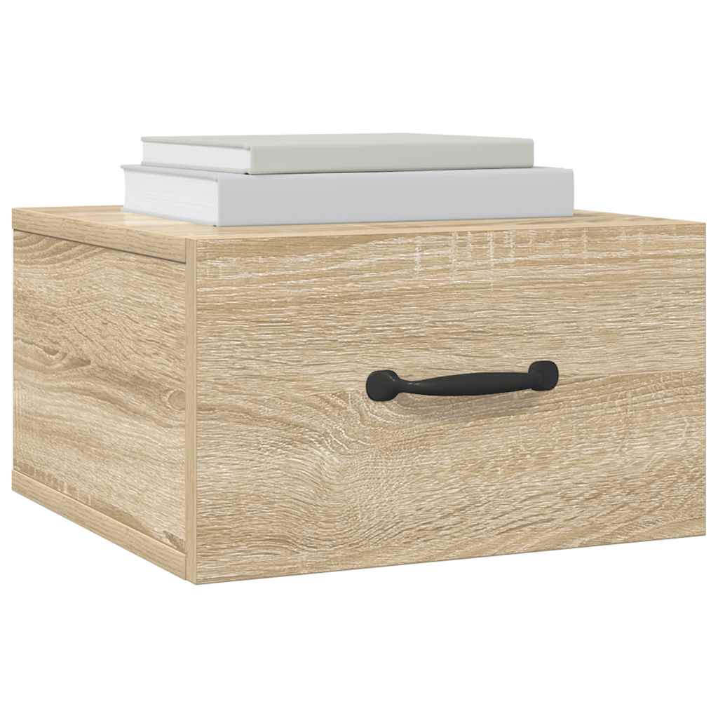 Mesas de cabeceira parede 2 pcs 35x35x20 cm cor carvalho sonoma