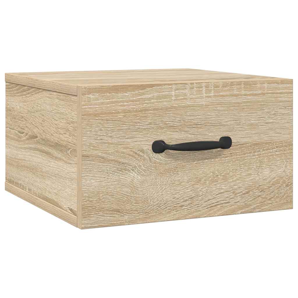 Mesas de cabeceira parede 2 pcs 35x35x20 cm cor carvalho sonoma