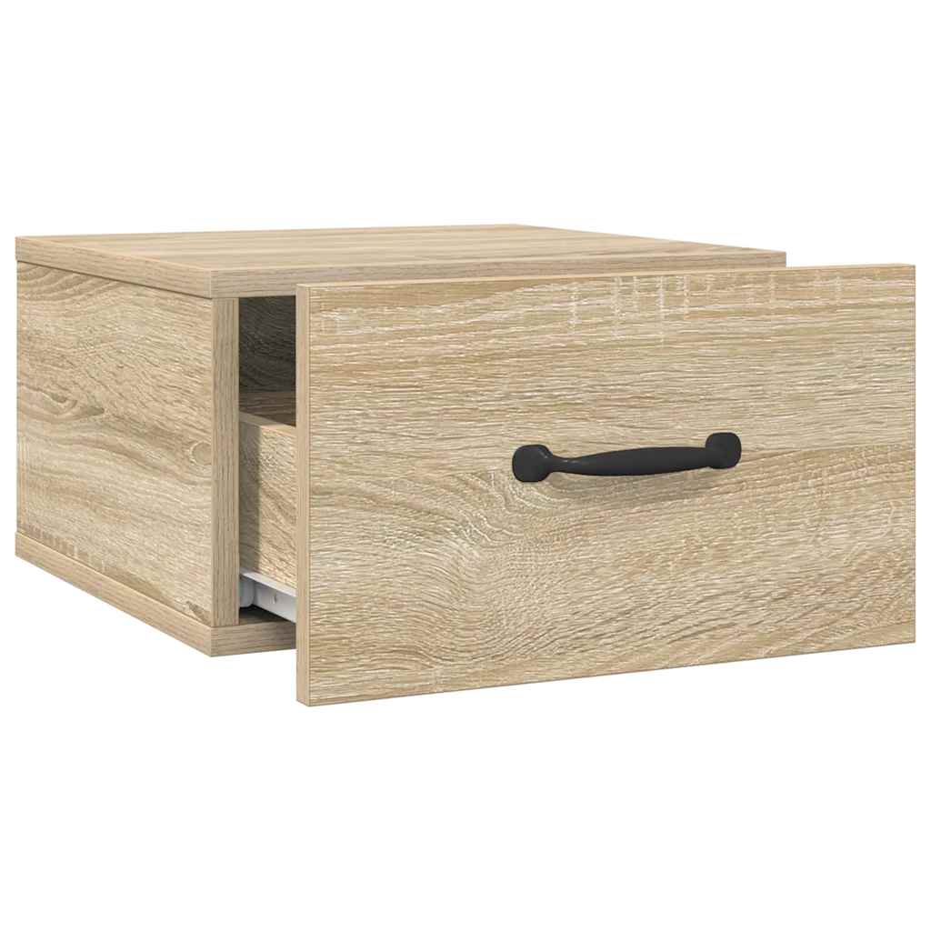 Mesas de cabeceira parede 2 pcs 35x35x20 cm cor carvalho sonoma