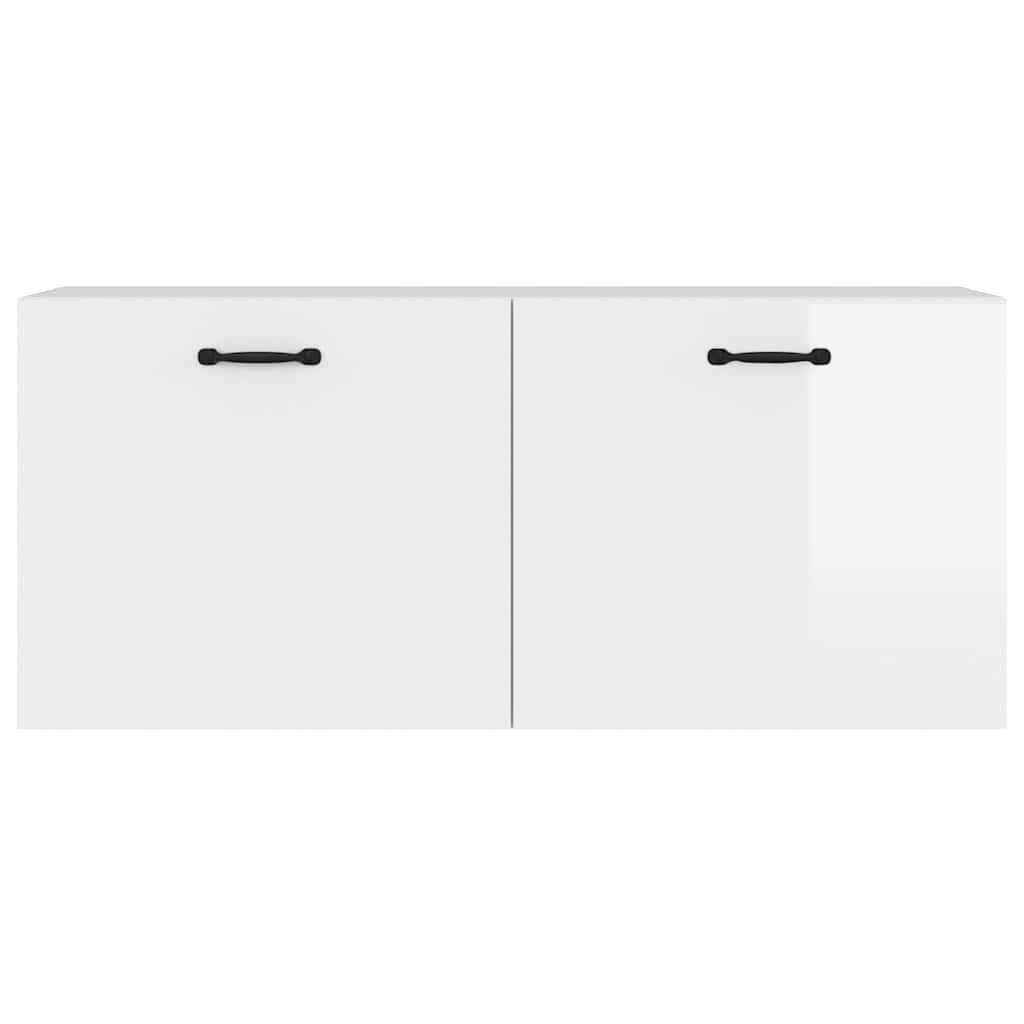 Armário de parede 80x36,5x35 cm deriv. madeira branco brilhante