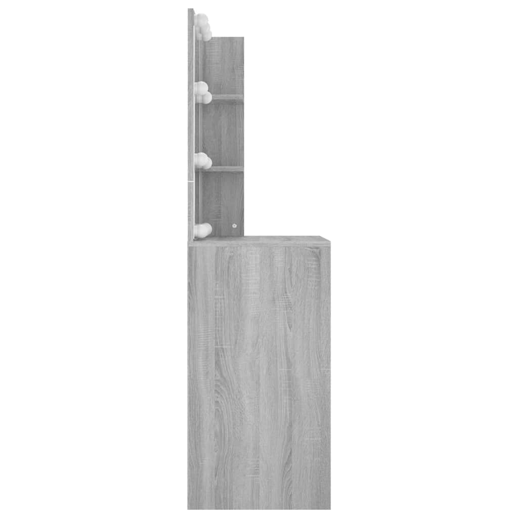 Toucador com LEDs 60x40x140 cm sonoma cinza