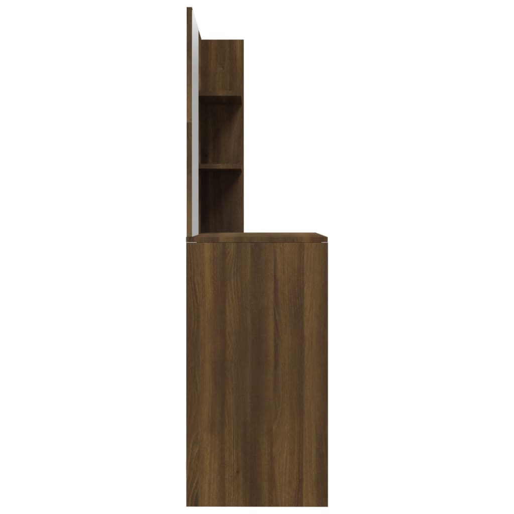 Toucador com espelho 74,5x40x141 cm cor carvalho castanho