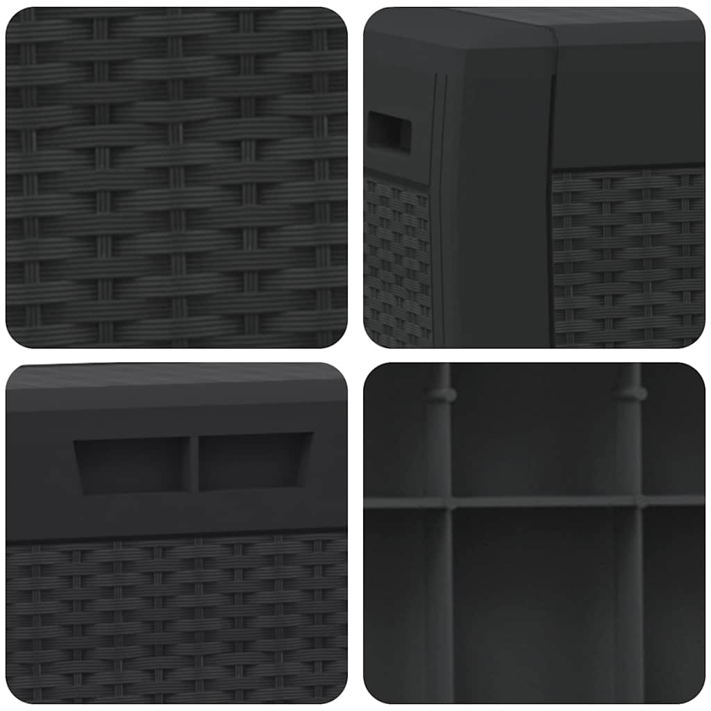 Caixa de arrumação jardim 119x48x60 cm polipropileno antracite