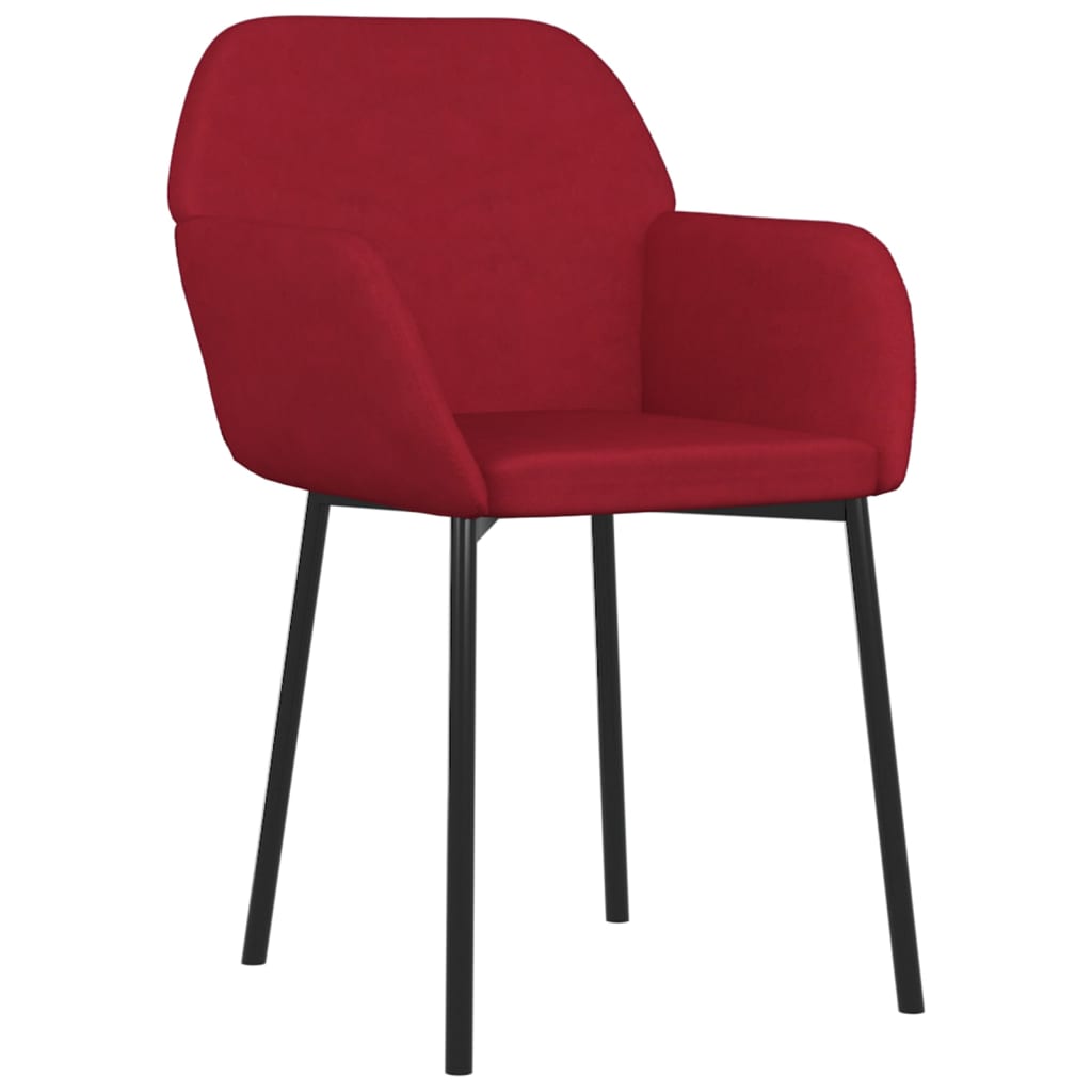 Cadeiras de jantar 2 pcs veludo vermelho tinto