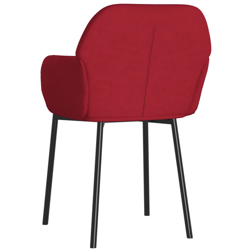 Cadeiras de jantar 2 pcs veludo vermelho tinto