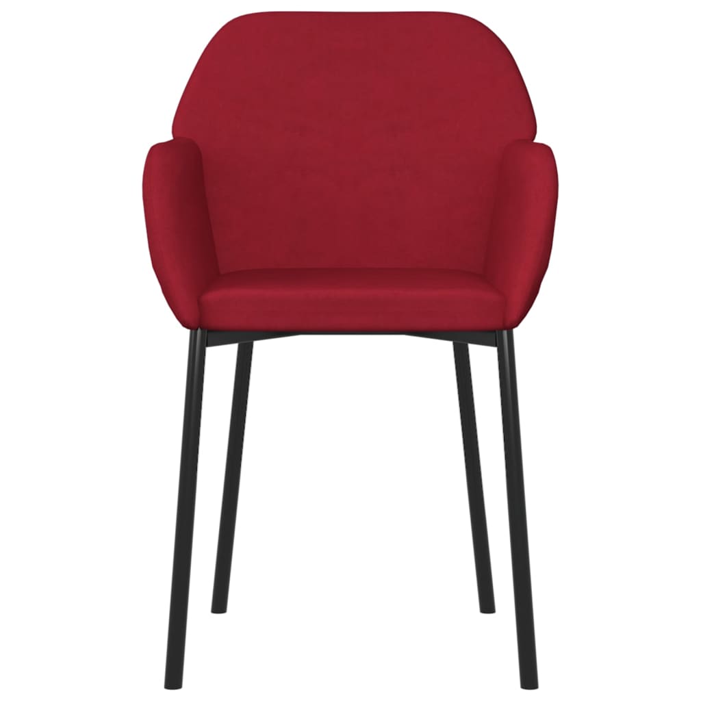 Cadeiras de jantar 2 pcs veludo vermelho tinto