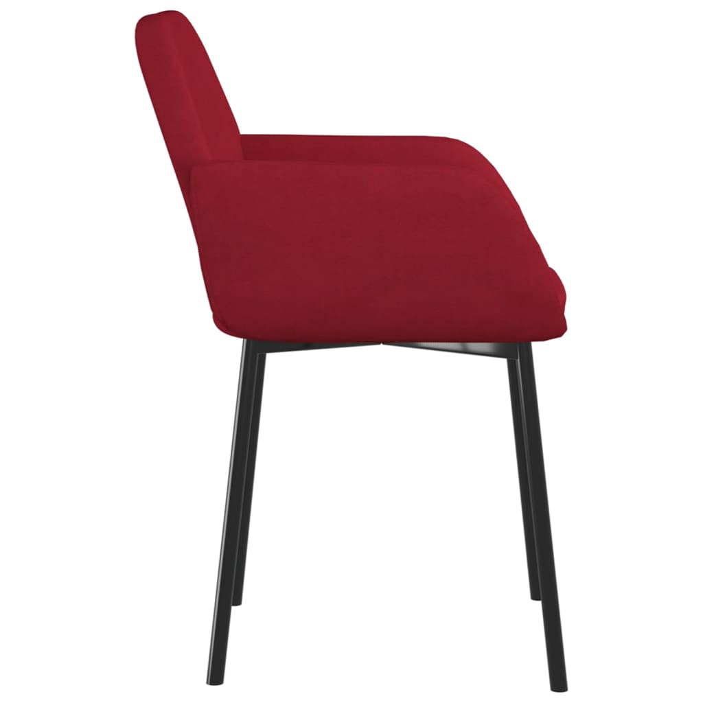 Cadeiras de jantar 2 pcs veludo vermelho tinto