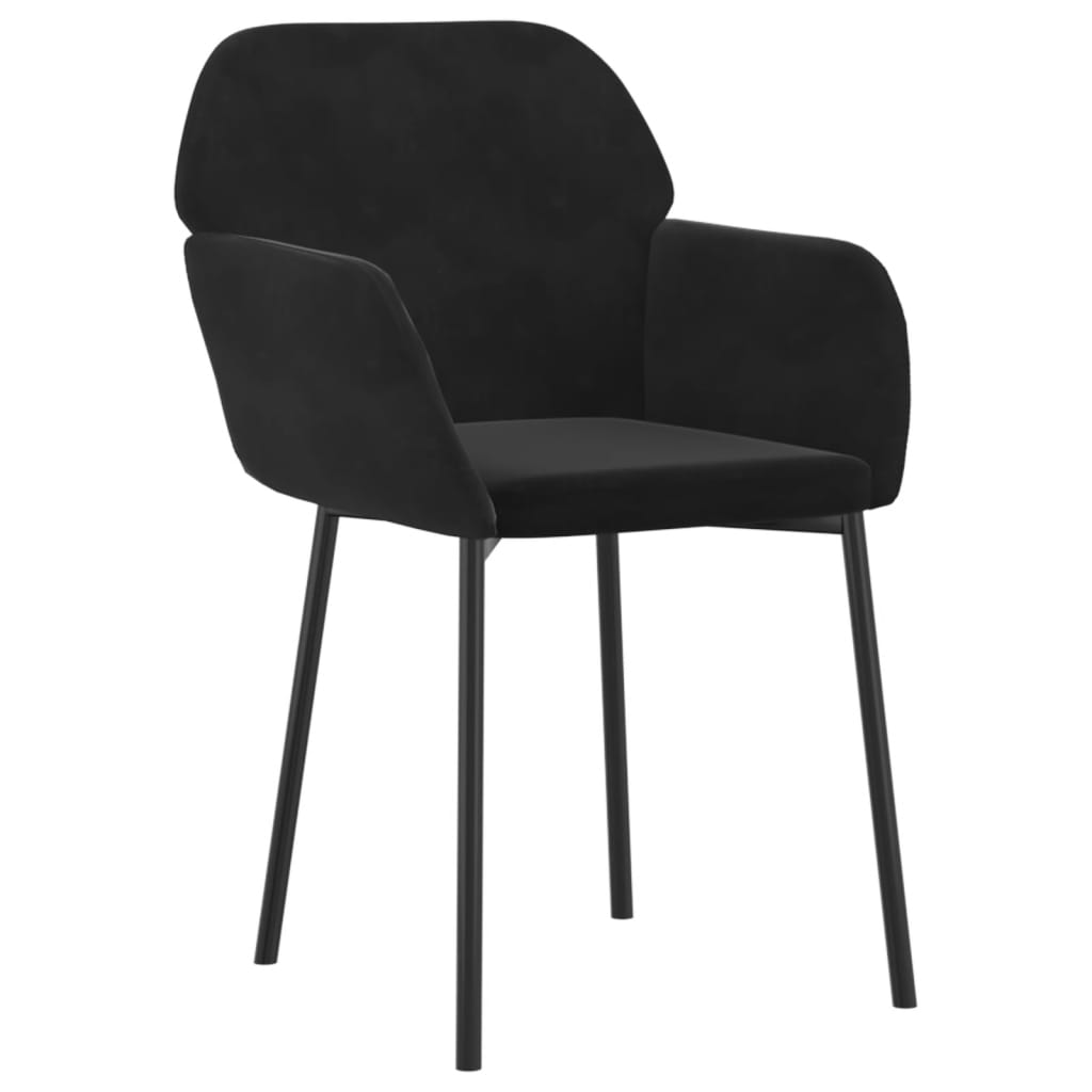Cadeiras de jantar 2 pcs veludo preto