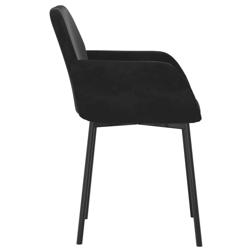 Cadeiras de jantar 2 pcs veludo preto