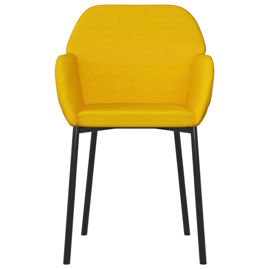 Cadeiras de jantar 2 pcs veludo amarelo