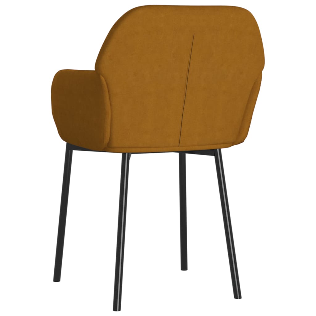 Cadeiras de jantar 2 pcs veludo castanho