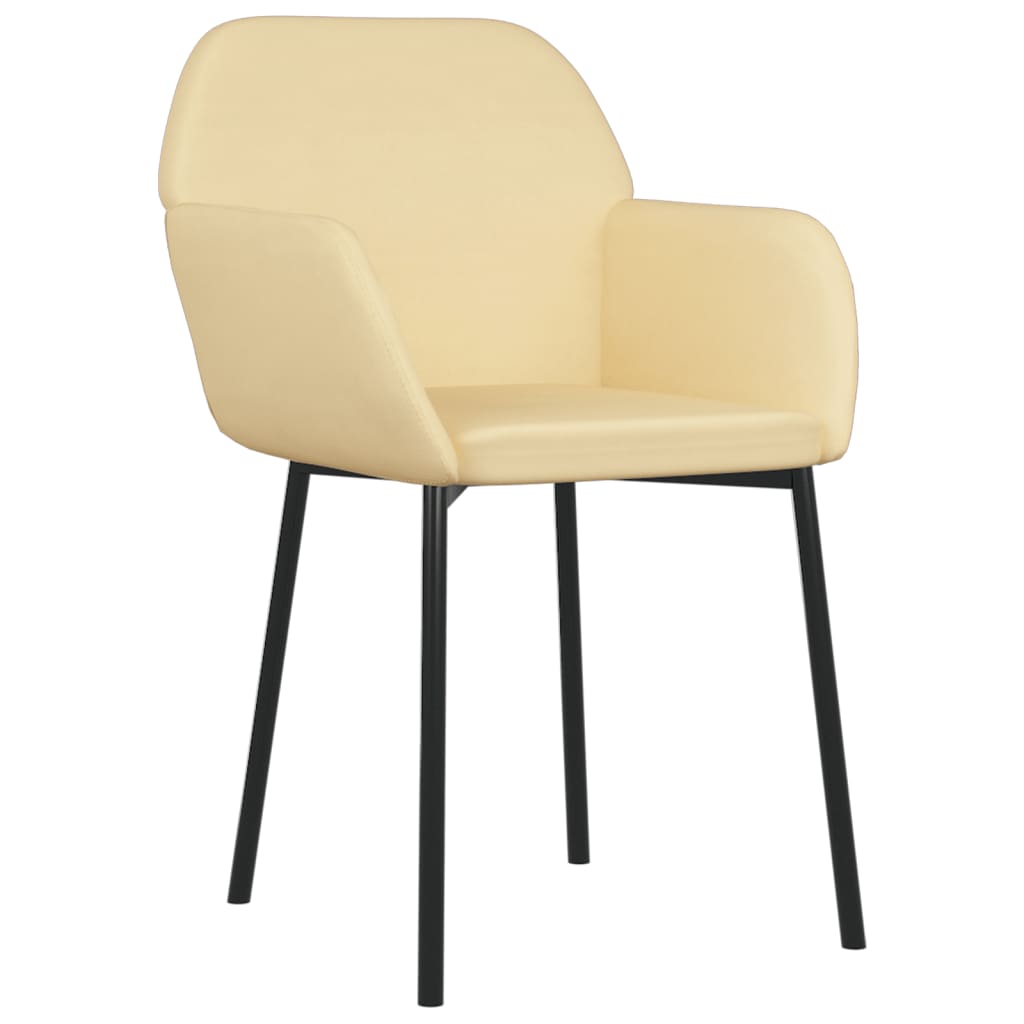 Cadeiras de jantar 2 pcs veludo cor creme