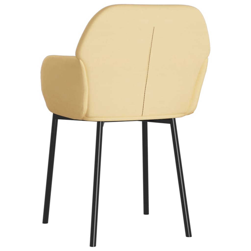 Cadeiras de jantar 2 pcs veludo cor creme