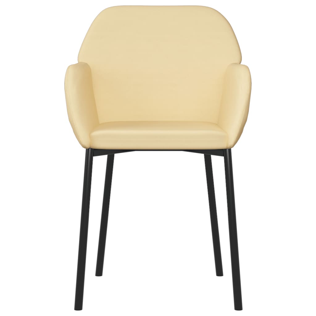 Cadeiras de jantar 2 pcs veludo cor creme