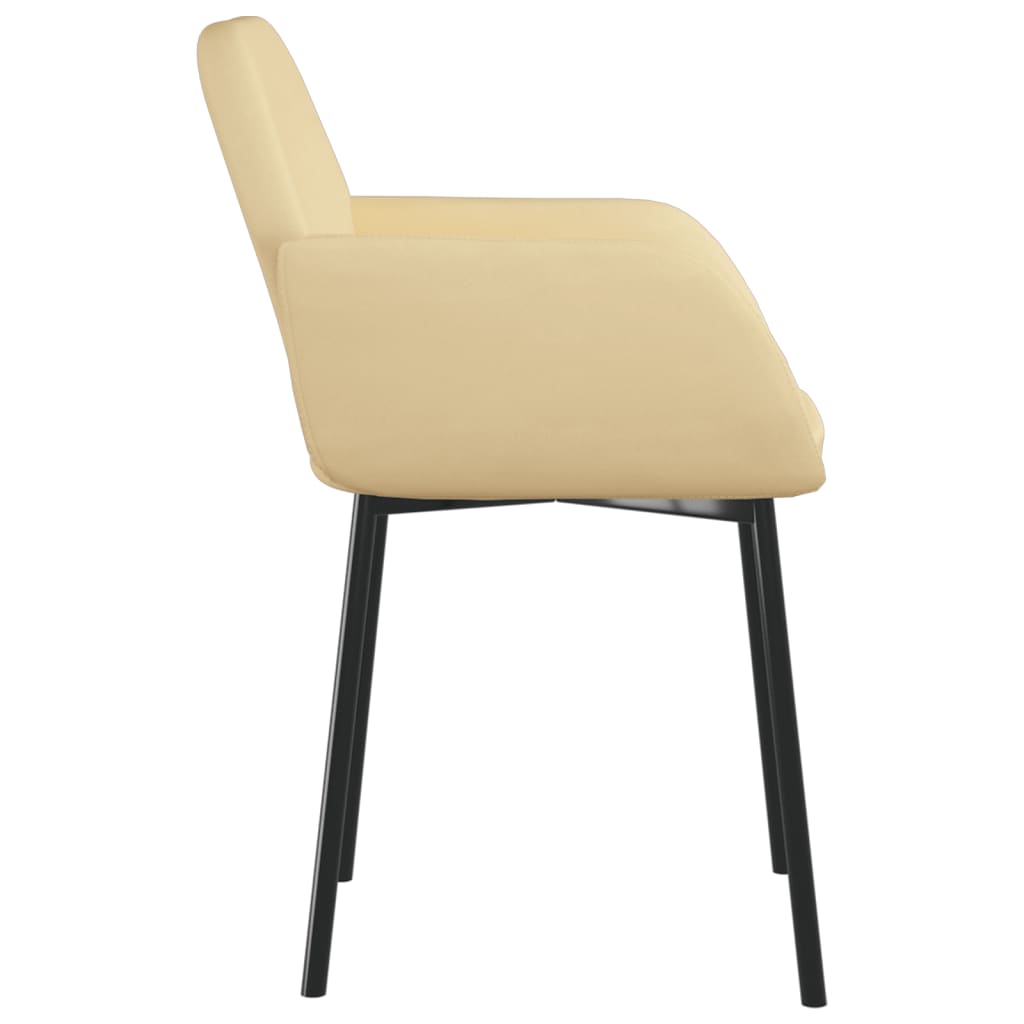Cadeiras de jantar 2 pcs veludo cor creme