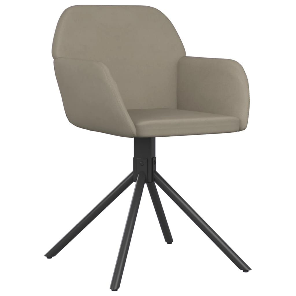 Cadeiras de jantar giratórias 2 pcs veludo cinzento-claro