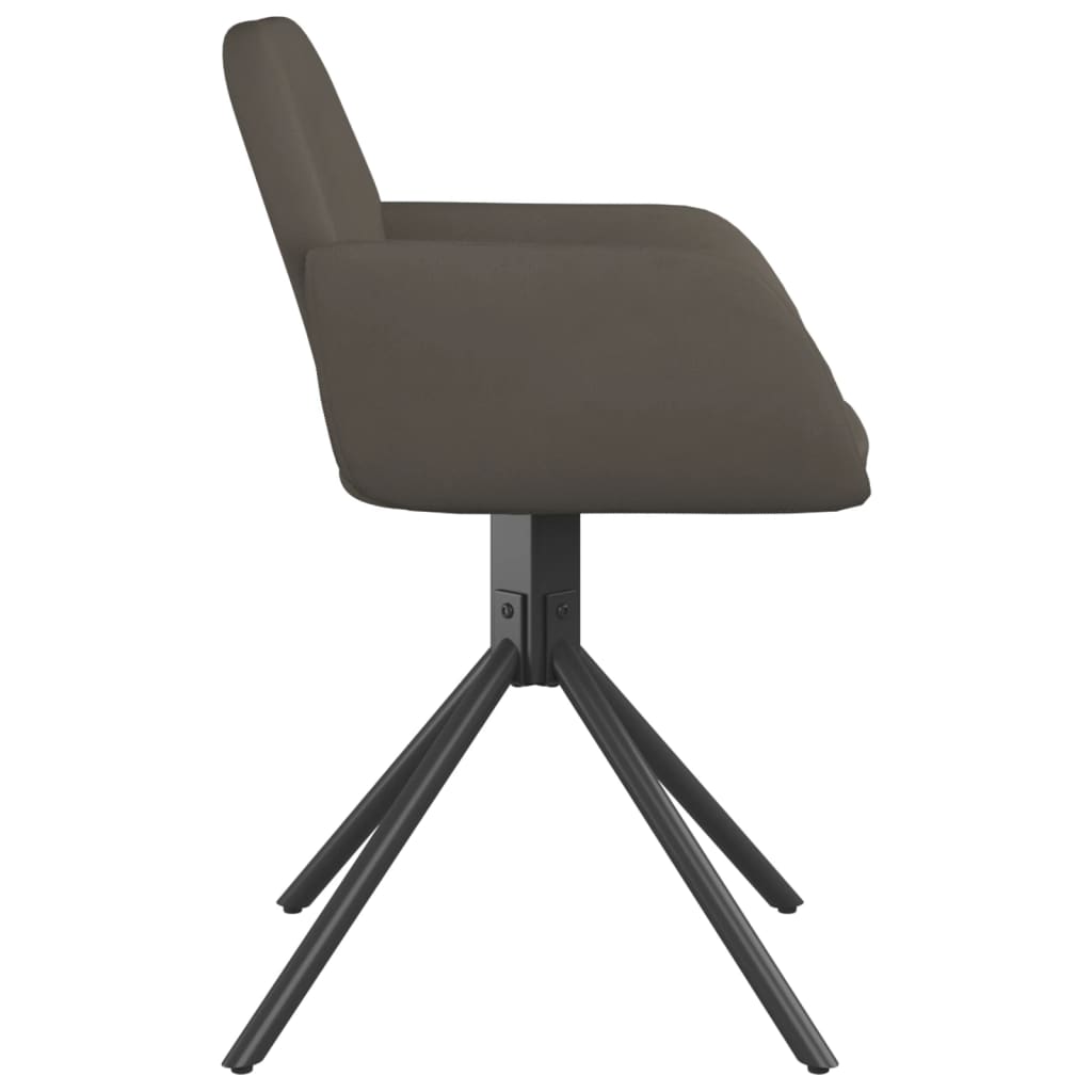 Cadeiras de jantar giratórias 2 pcs veludo cinzento-escuro